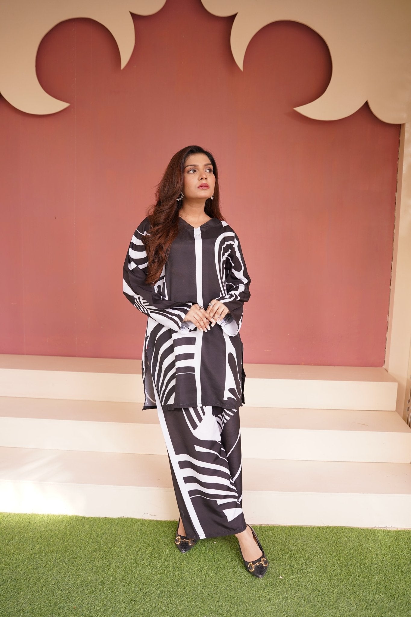 Black Printed Coord - Set - Toronto Yarn