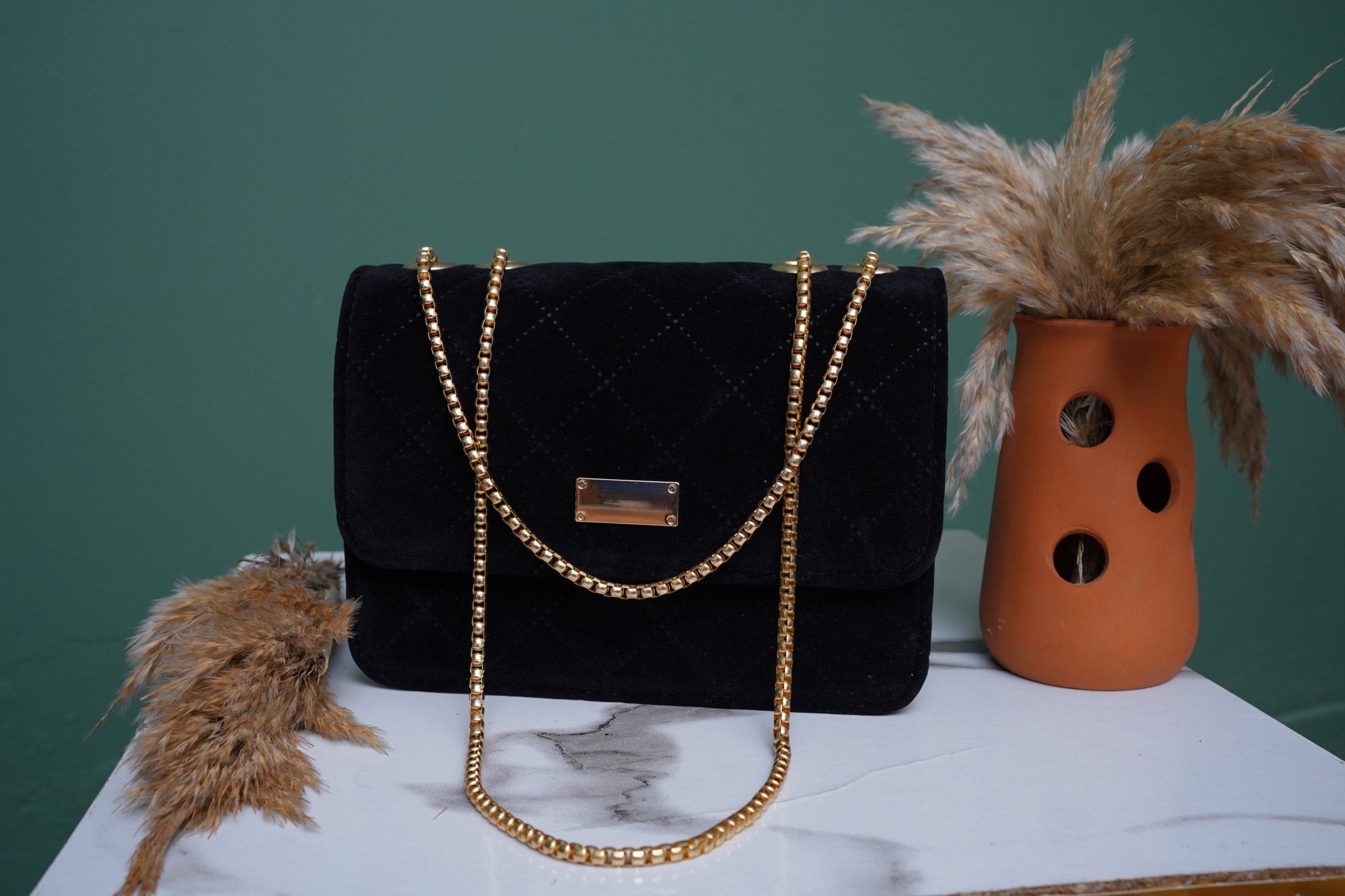 Black Velvet Handbag - Toronto Yarn