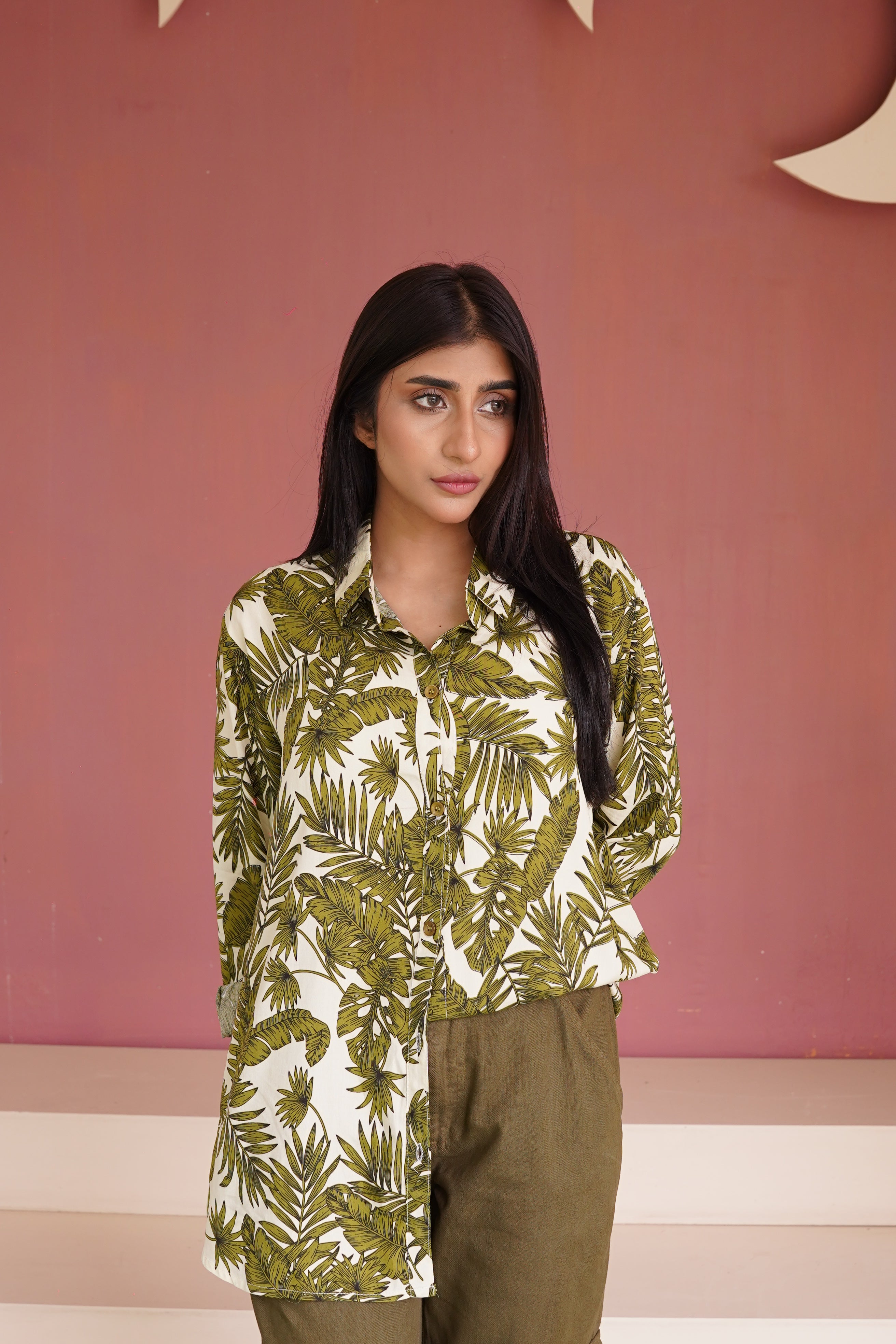 Green floral Printed Shirt
