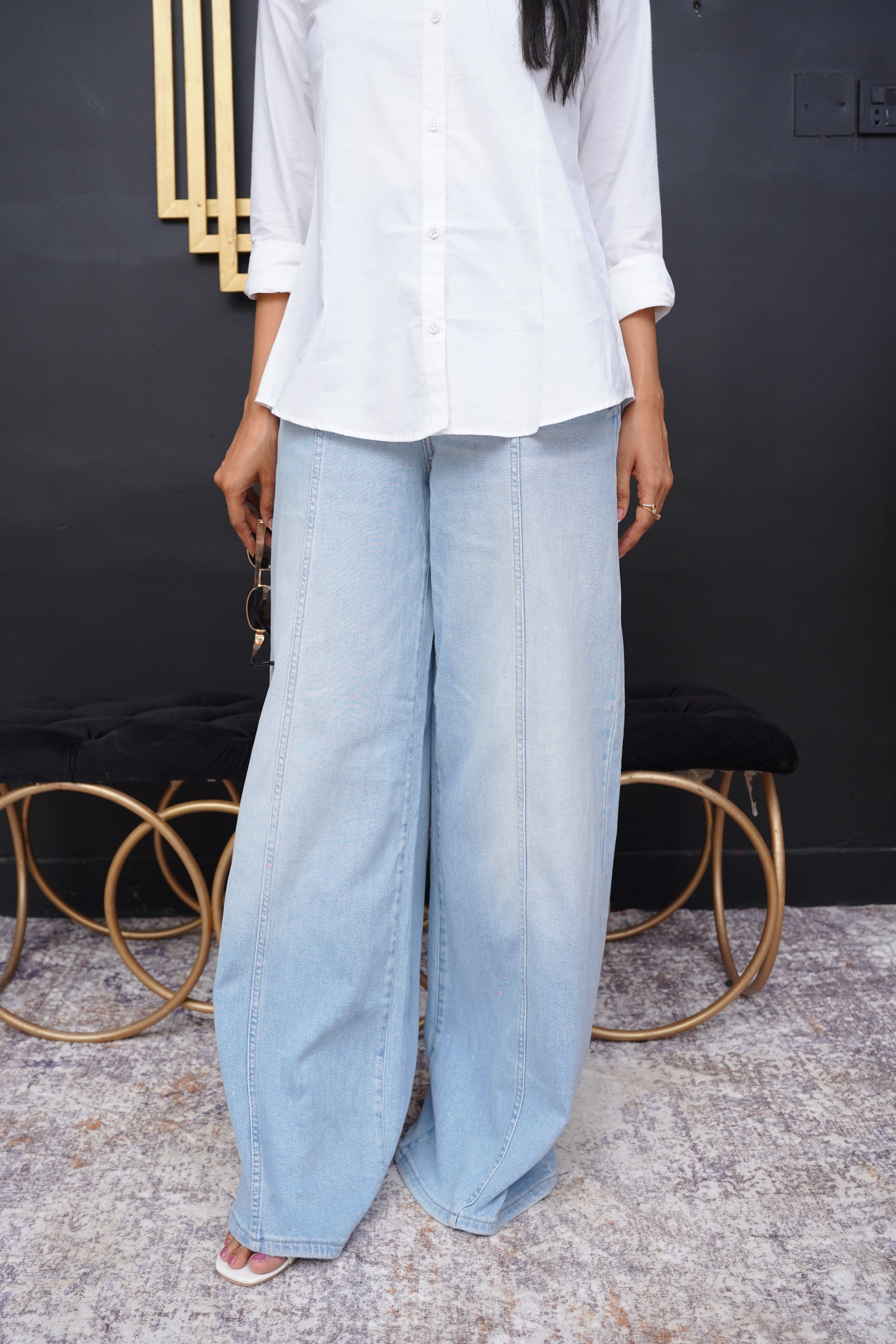 Ice Blue Baggy Jeans