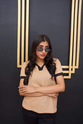 Beige Knitted Polo - Toronto Yarn