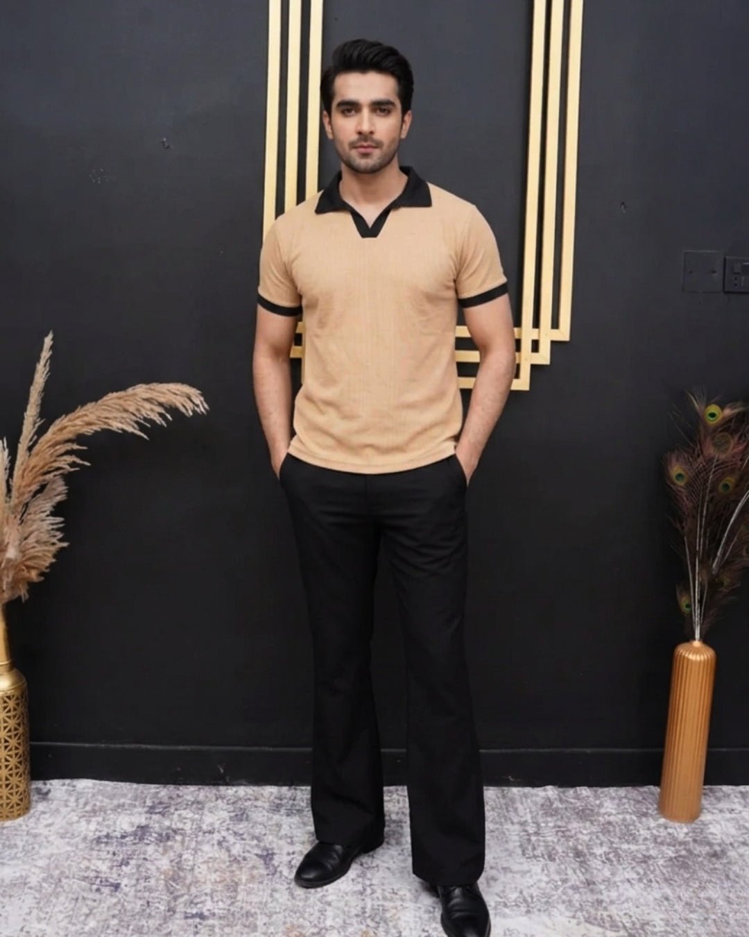 Beige Knitted Polo - Toronto Yarn