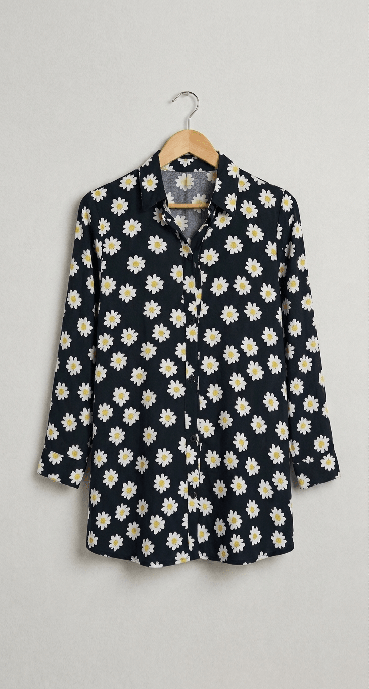 Black Floral Shirt - Toronto Yarn