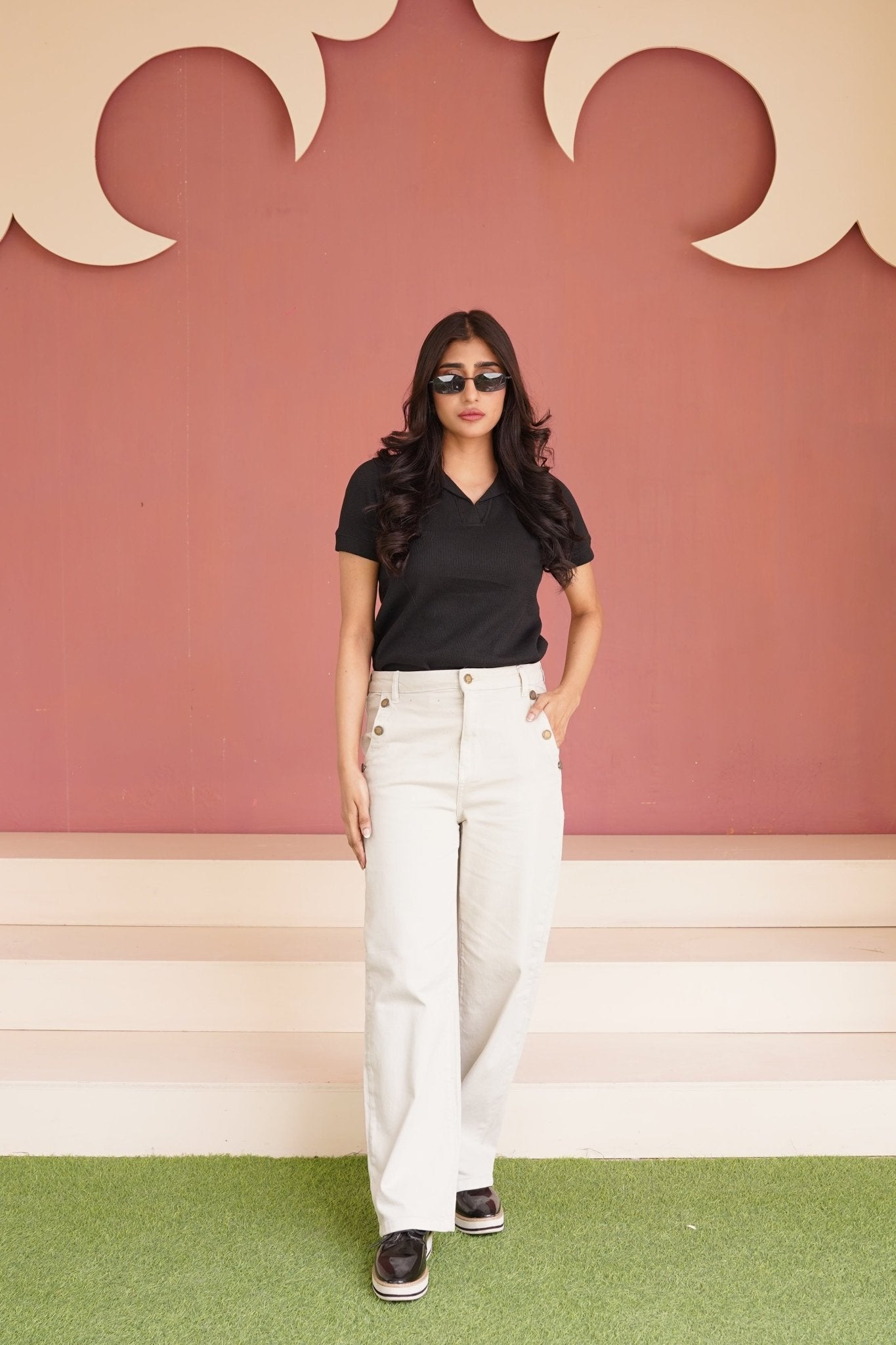 Black Knitted Polo - Toronto Yarn