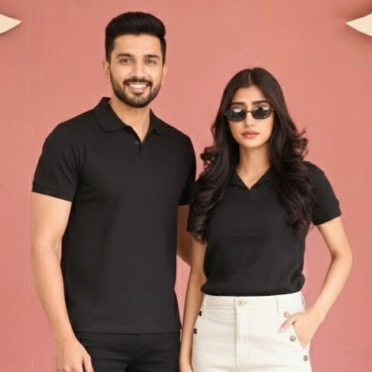 Black Knitted Polo - Toronto Yarn