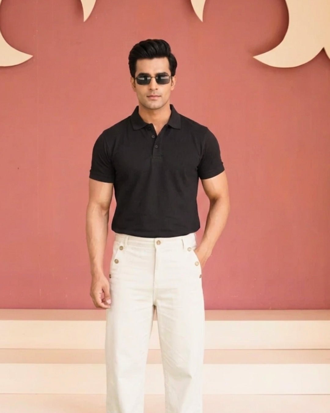 Black Knitted Polo - Toronto Yarn