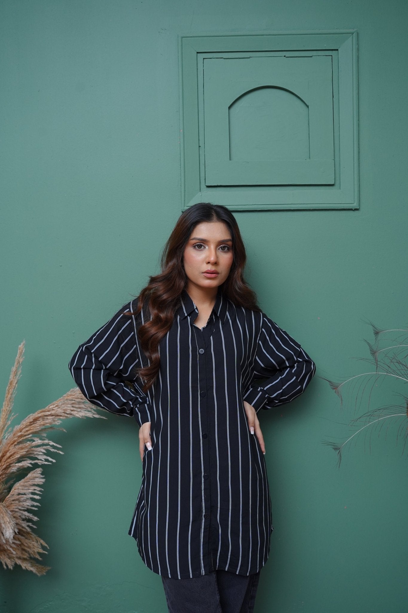 Black Stripped Printed Shirt - Toronto Yarn