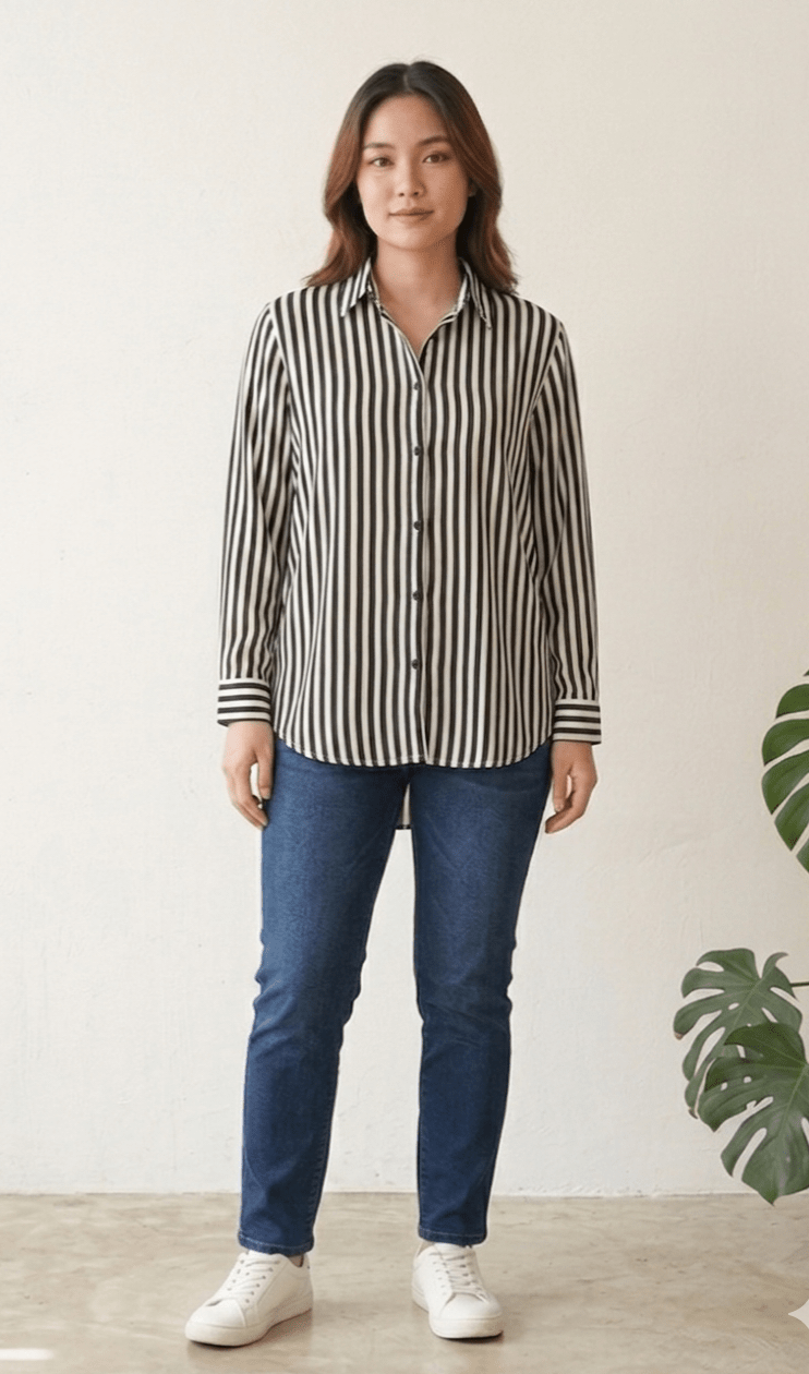 Black White Lining Shirt - Toronto Yarn