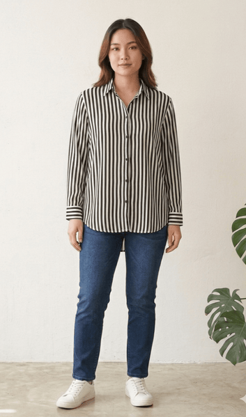 Black White Lining Shirt - Toronto Yarn