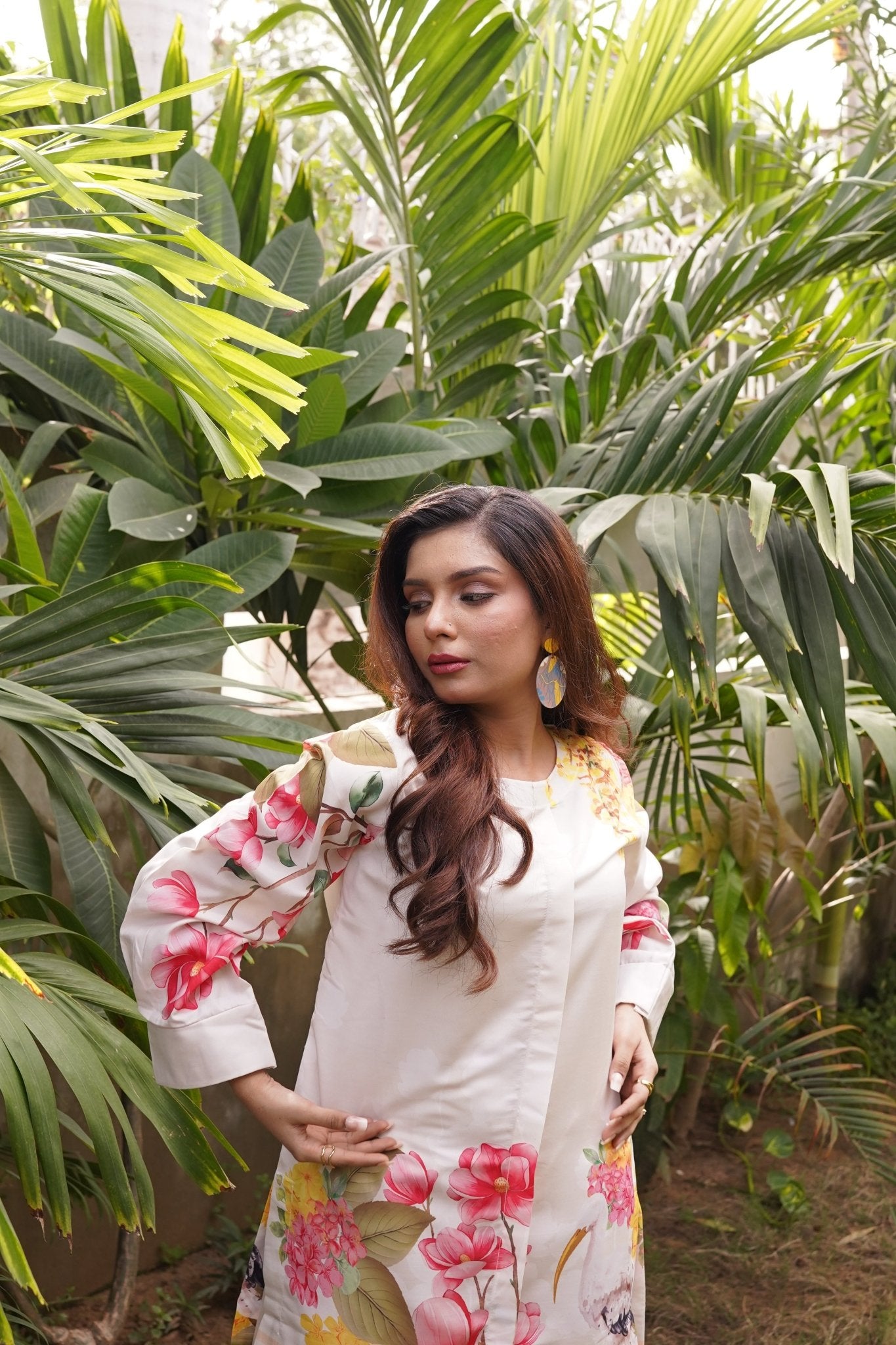 Cream Printed Coord-Set