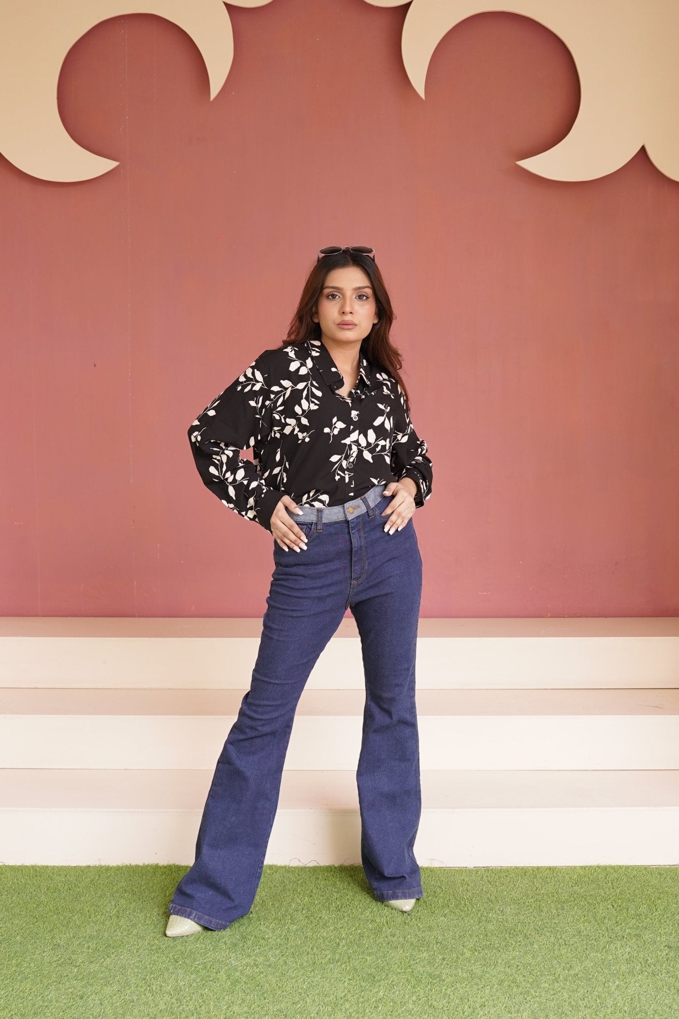 Dark Blue Flare Jeans - Toronto Yarn