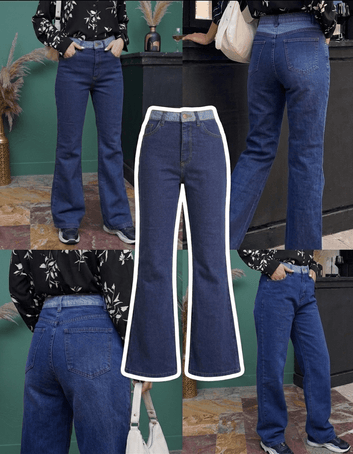 Dark Blue Flare Jeans - Toronto Yarn