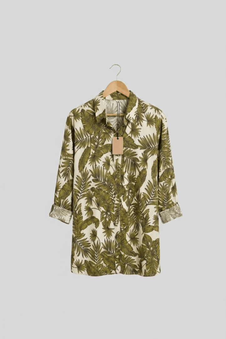 Green floral Printed Shirt - Toronto Yarn