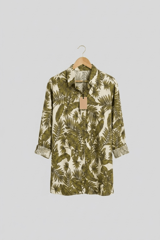 Green floral Printed Shirt - Toronto Yarn