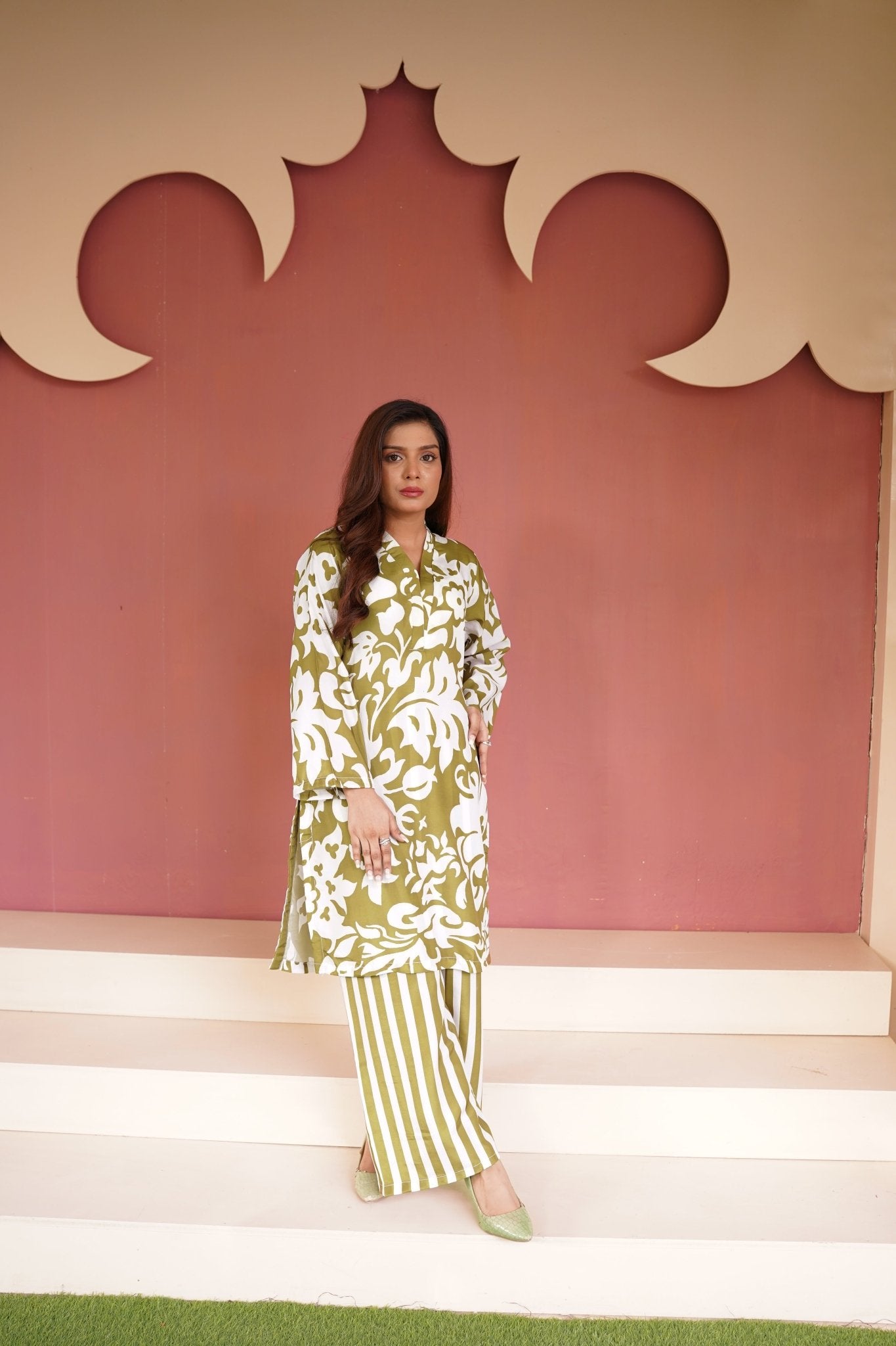 Green Printed Coord-Set