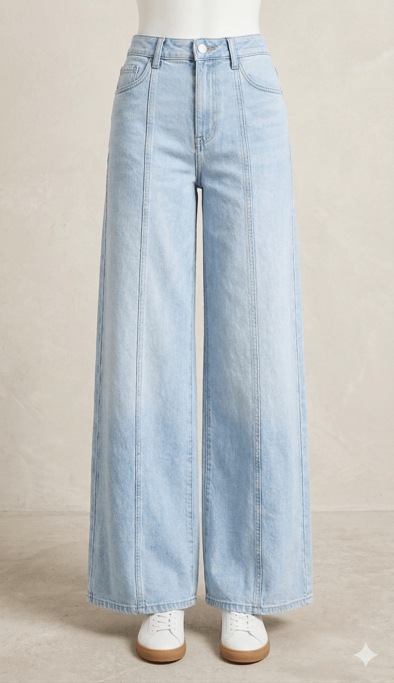 Ice Blue Baggy Jeans - Toronto Yarn