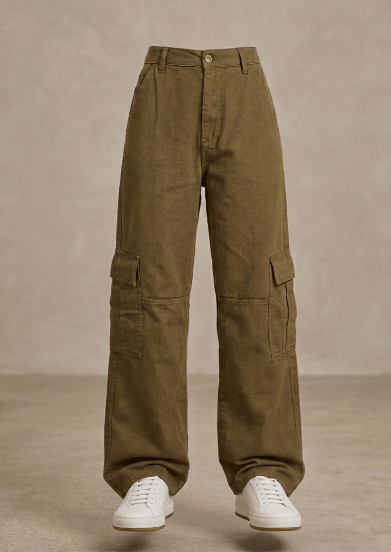 Olive Green Cargo Jeans - Toronto Yarn