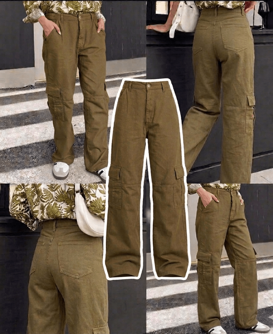 Olive Green Cargo Jeans - Toronto Yarn