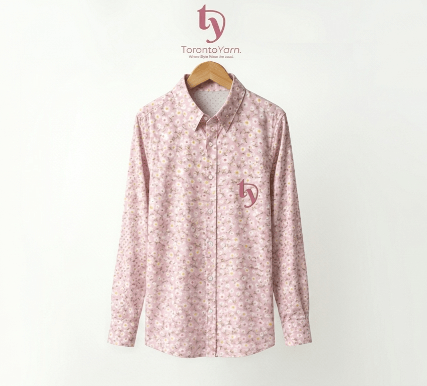 Pink Floral Shirt - Toronto Yarn