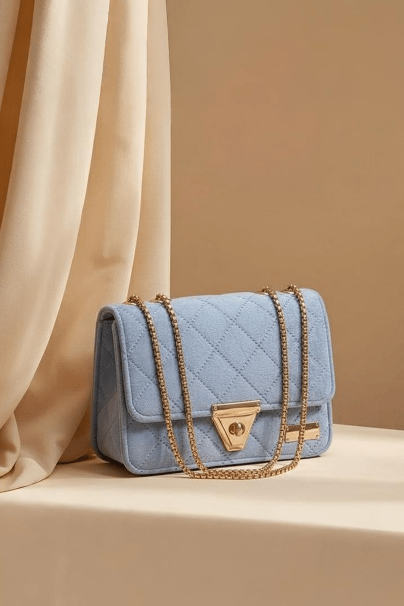 Sky Blue Velvet Handbag - Toronto Yarn