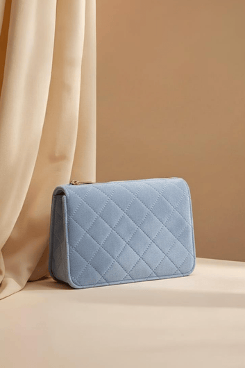 Sky Blue Velvet Handbag - Toronto Yarn