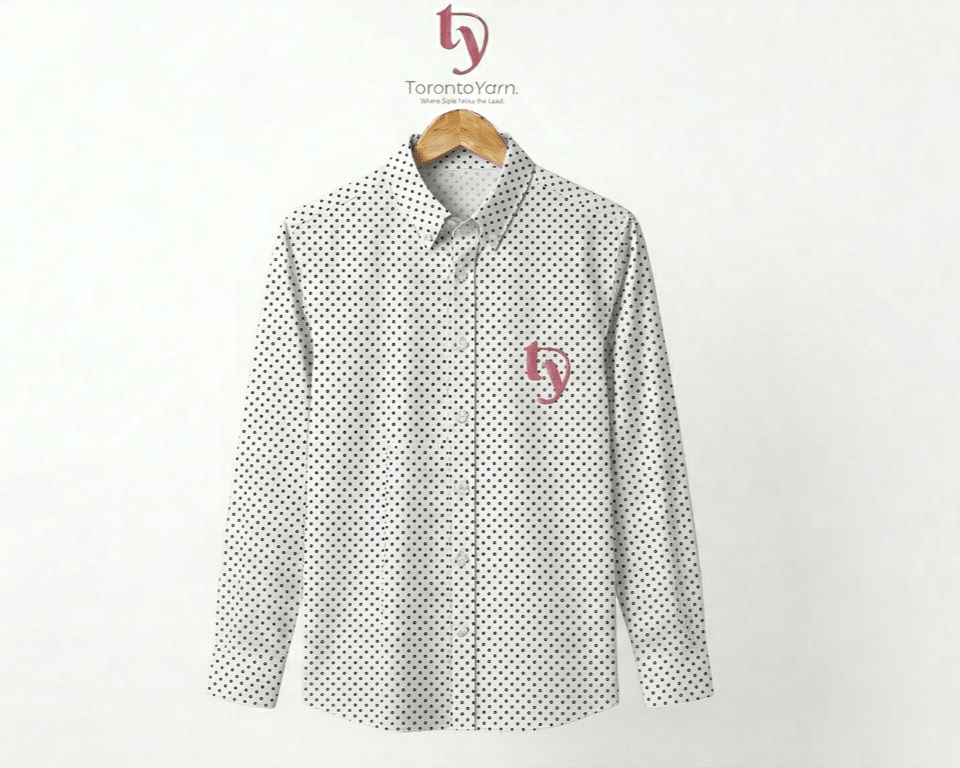 White Black Dotted Shirt - Toronto Yarn