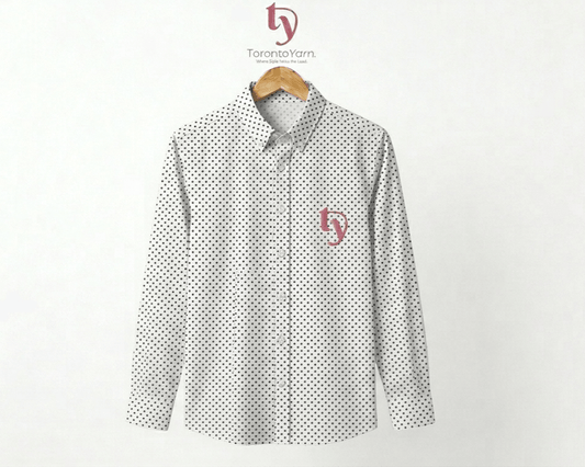 White Black Dotted Shirt - Toronto Yarn
