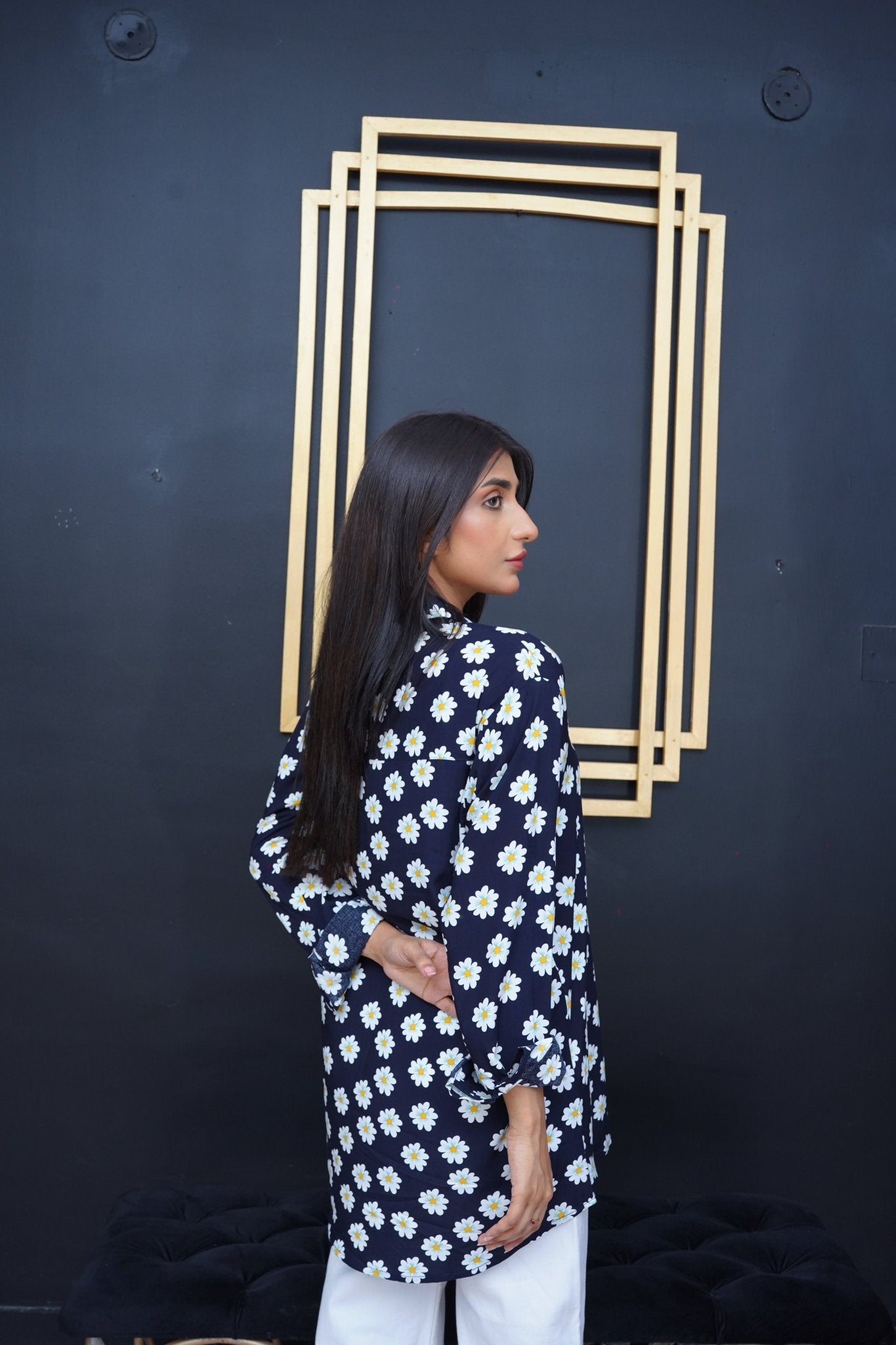 White flower Printed Shirt