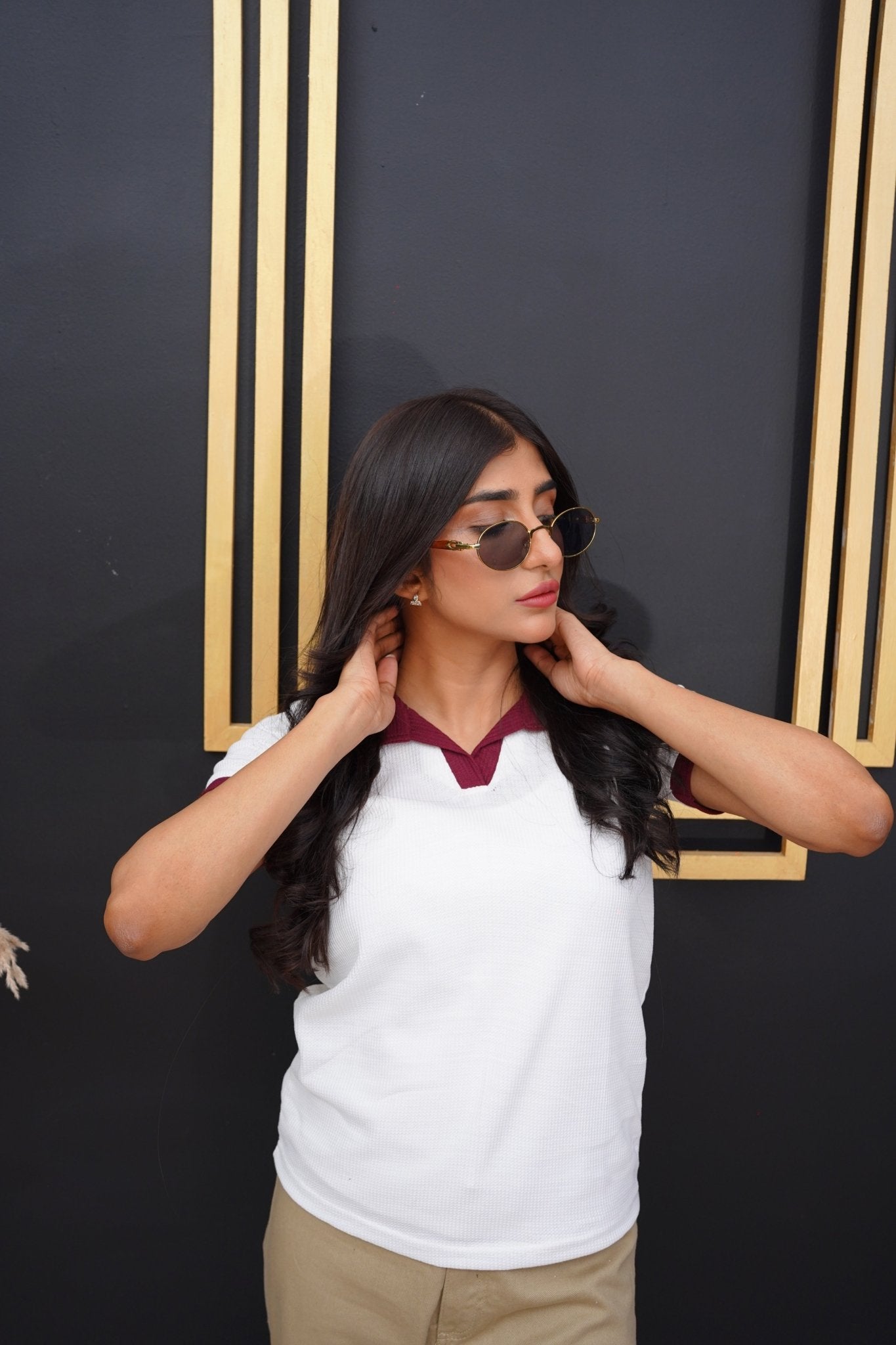 White Knitted Polo - Toronto Yarn