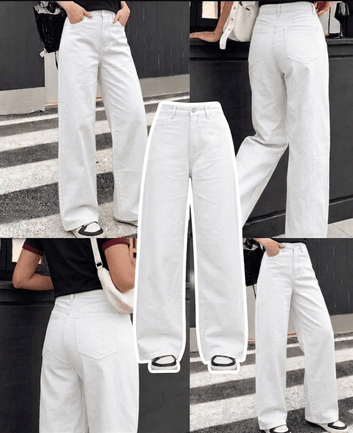 White Wide Leg Jeans - Toronto Yarn